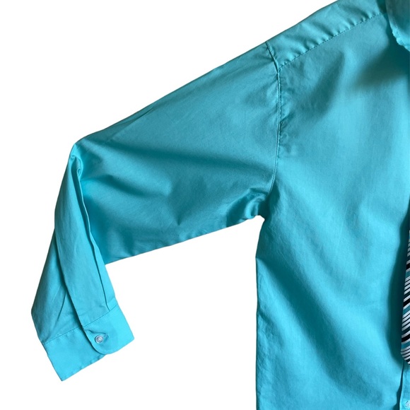 ** 2 for $20**Teen 14 regular Cotten Blend turquoise Dress
Shirt and Tie Set - Picture 4 of 9
